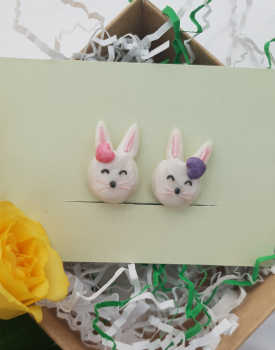 Ear clips "White bunnies"